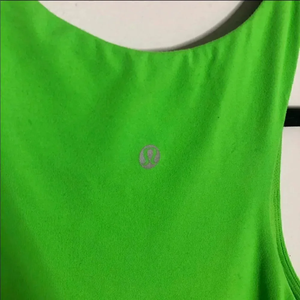 Lululemon Run: First Base Tank (super soft rulu!) green & white striped top